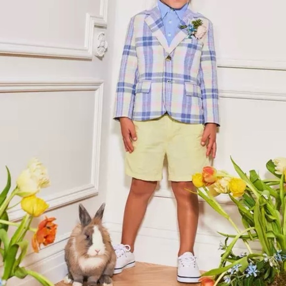 Janie and Jack The Plaid Linen-Cotton Blazer size 4T